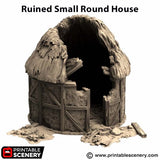 Ruined Small Round House - (28, 15, or 10mm scale) - King and Country