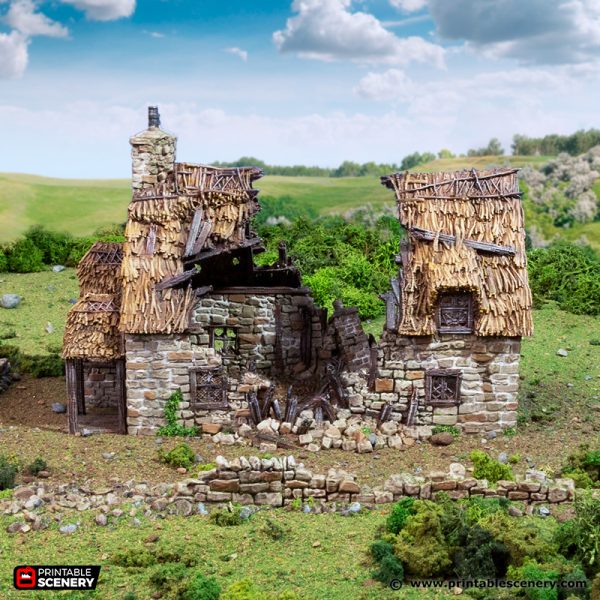 Ruined Country Manor - (28, 15, or 10mm scale) - King and Country