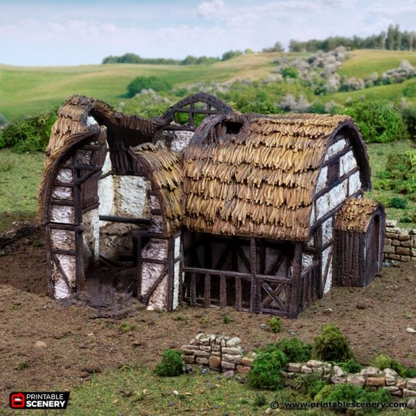 Ruined Country Stables - (28, 15, or 10mm scale) - King and Country