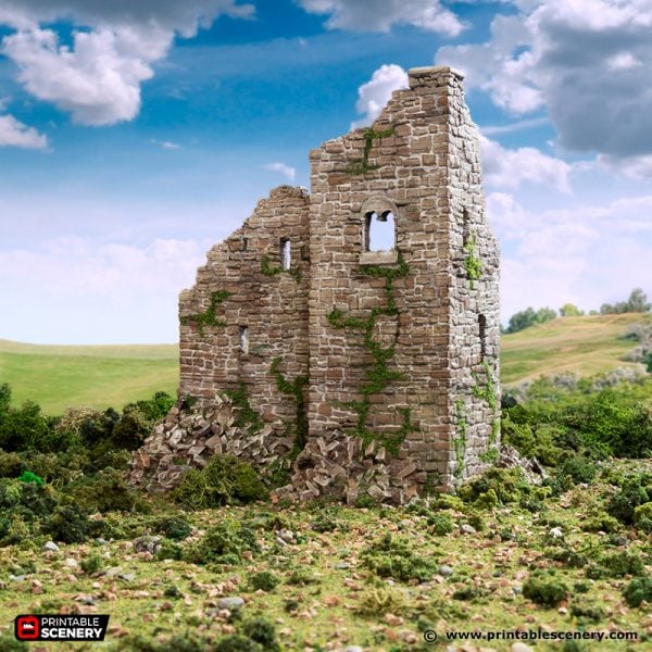 Ruined Norman Stone Fort - (28, 15 or 10mm scale) - King and Country