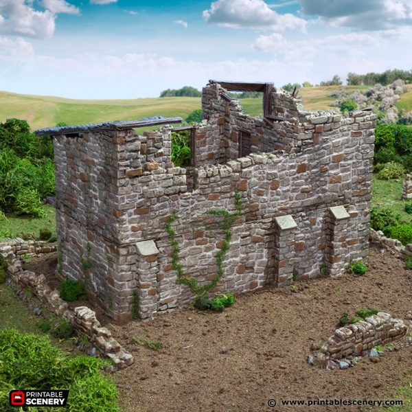 Ruined Kings Stables - (28, 15 or 10mm scale) - King and Country