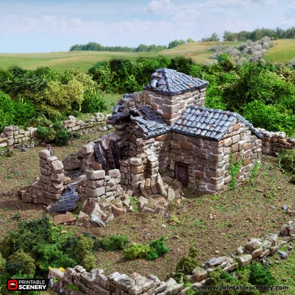 Ruined French Mausoleum - (28, 15 or 10mm scale) - King and Country