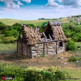 Ruined Norman Stone Barn - (28, 15, or 10mm scale) - King and Country