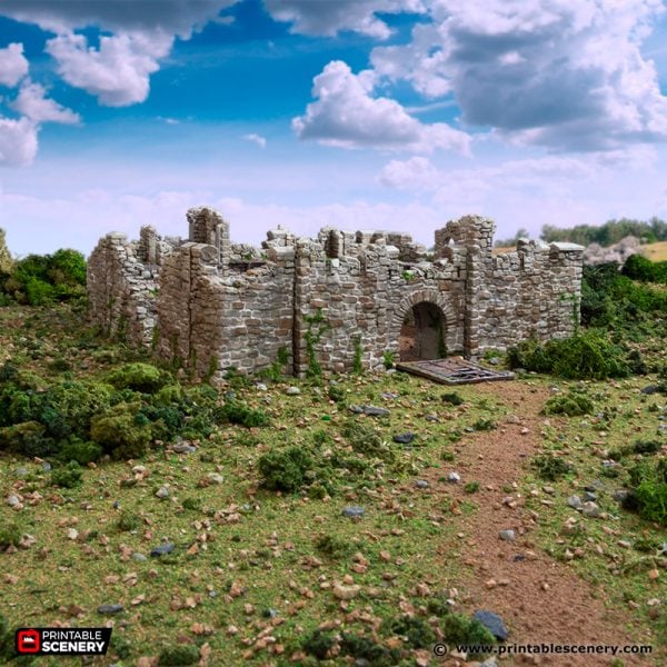 Ruined Norman Fort Wall additions - (28, 15, or 10mm scale) - King and Country