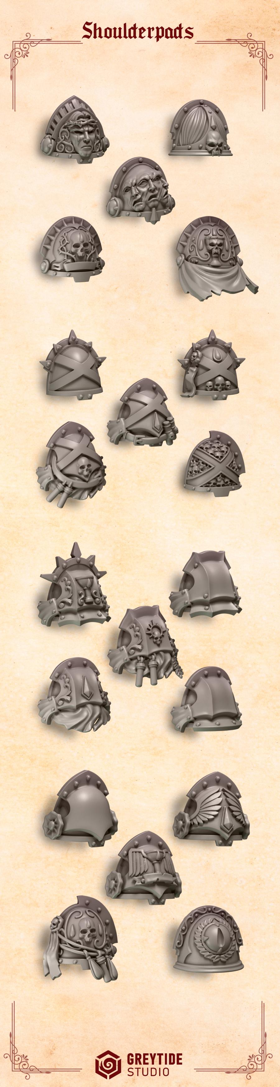 Shoulder Pads - Crimson Lords for 2nd Born Marines