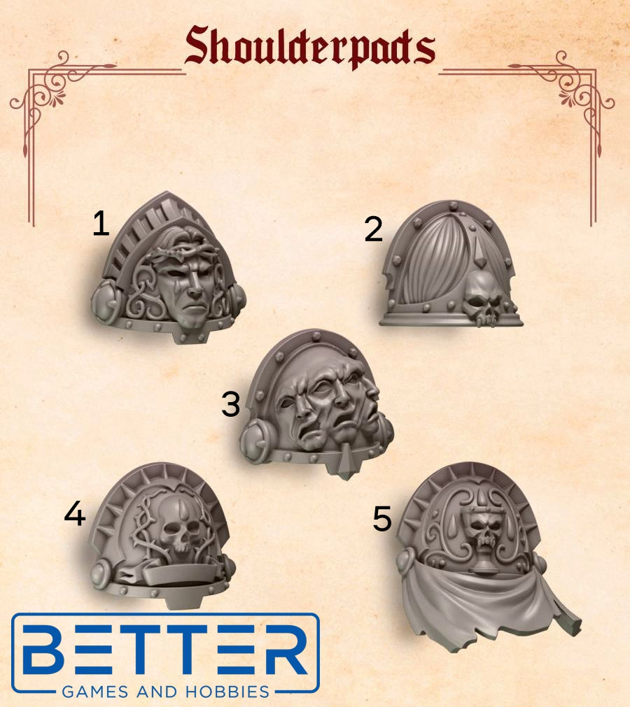 Shoulder Pads - Crimson Lords for 2nd Born Marines