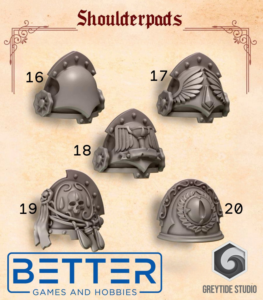 Shoulder Pads - Crimson Lords for 2nd Born Marines