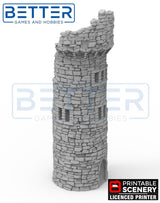 Ruined Kings Round Tower - (28, 15 or 10mm scale) - King and Country