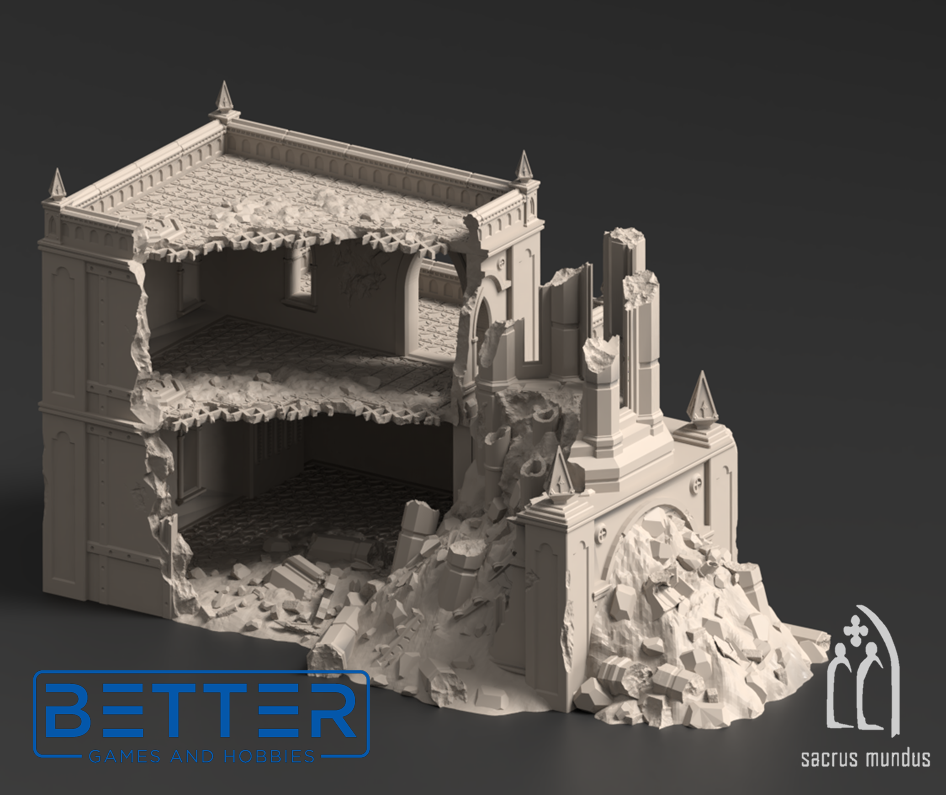 Desolation of Emerita - Imperial Suburb in Ruins. Tabletop terrain for Sci-Fi & Grimdark wargaming