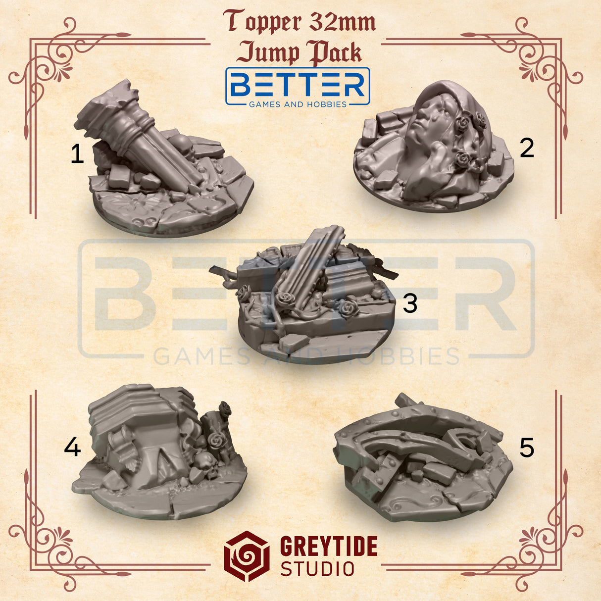 32mm Jump Pack Base Toppers - Crimson Lords