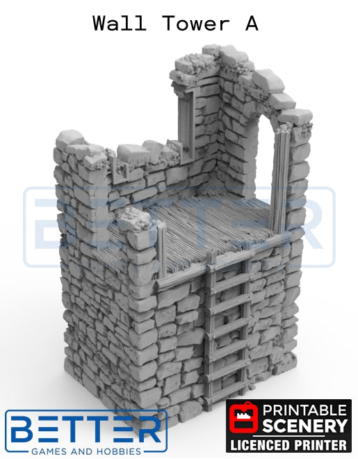 Ruined Norman Fort Wall additions - (28, 15, or 10mm scale) - King and Country