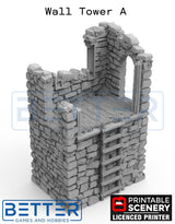 Ruined Norman Fort Wall additions - (28, 15, or 10mm scale) - King and Country