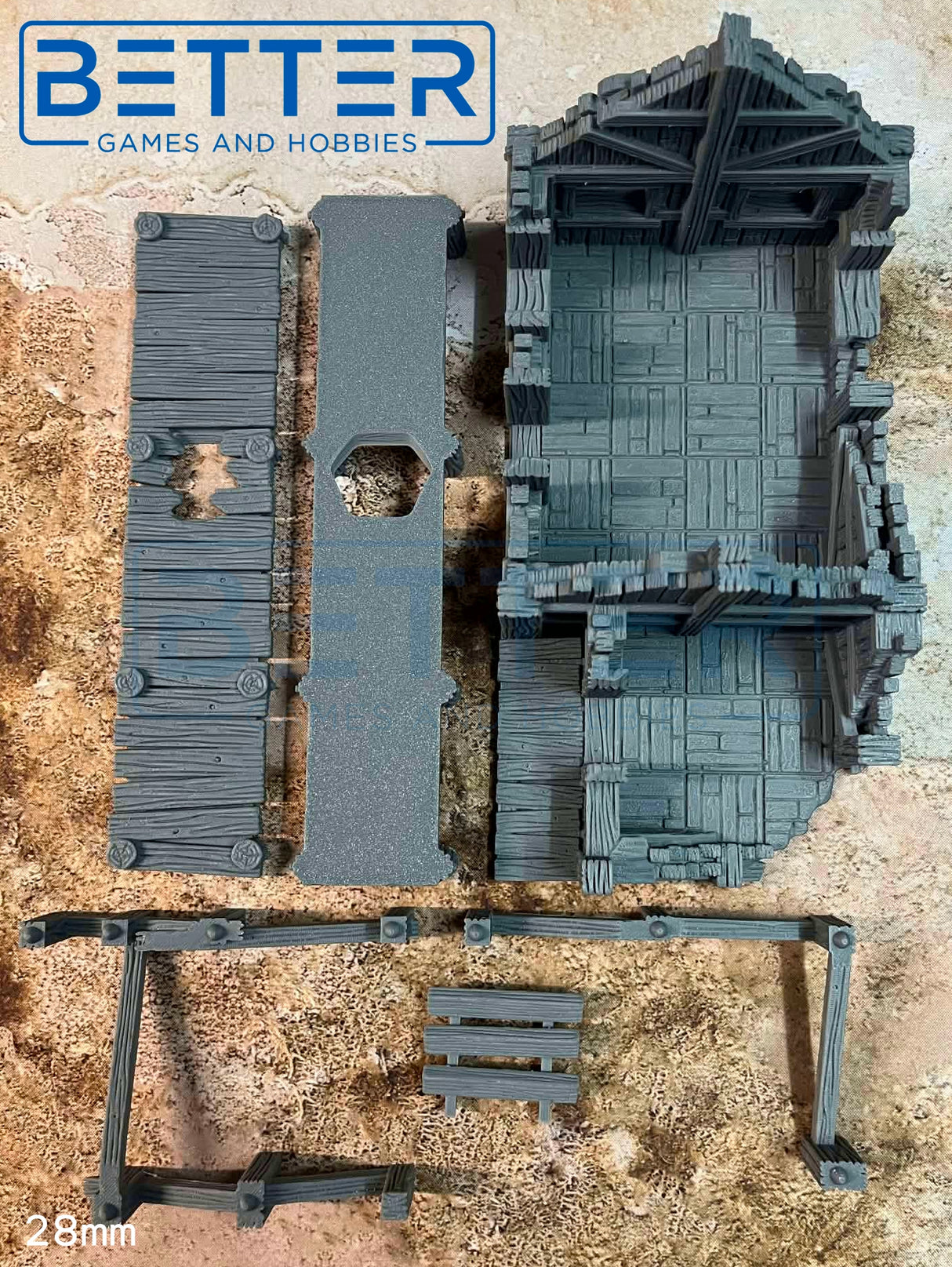 Fishermans hut Ruins - Ruins of Kasenport (32, 28, 15 & 10mm scale) Fantasy tabletop gaming terrain