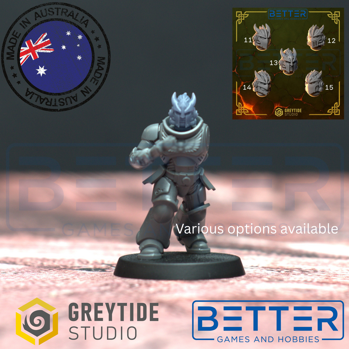 Heads pack 3 - Anvil Wardens for 2nd Born Marines