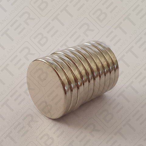 15mm x 2mm Round Rare Earth Neodymium Magnets, 10pcs